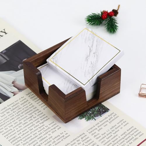 MultiBey Wood Double Opening Sticky Note Holder -Walnut Memo Pads Dispenser - Image 6