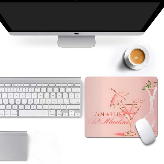 Bikinis & Martinis Texture Mouse pad, Square Waterproof and Anti Slip Mouse pad for Office laptops