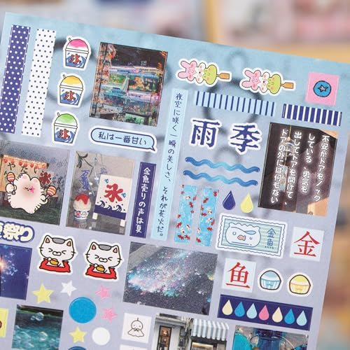 PRSTINCOL Japanese Style Sticker Book, 30 Pages of Street Scene Graffiti Adhesive Stickers for Scrapbooking Journal and Diaries, 7.7 x 4.9 Inch - Image 5