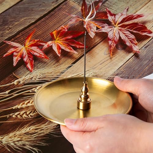 3 in 1 Brass Gourd Incense Burner Sticks Cones Coils Ash Catcher Home Decor - Image 4