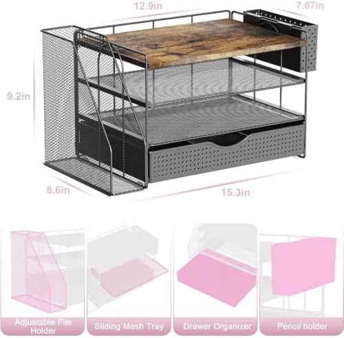 Wood Desk Organizers and Accessories with File Sorters & Catalog Racks - Image 4