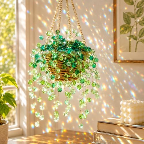 Green Glass Beads Beaded Plant Kits Bulk Suncatcher Forever Hanging Planter - Image 2