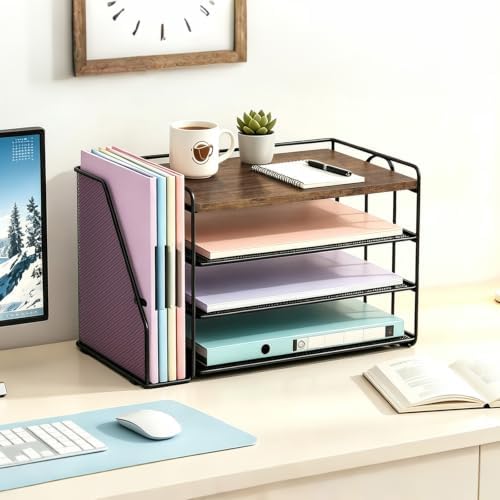 gianotter 4-Tier Wood Paper Organizer With Magazine Holder - Image 6