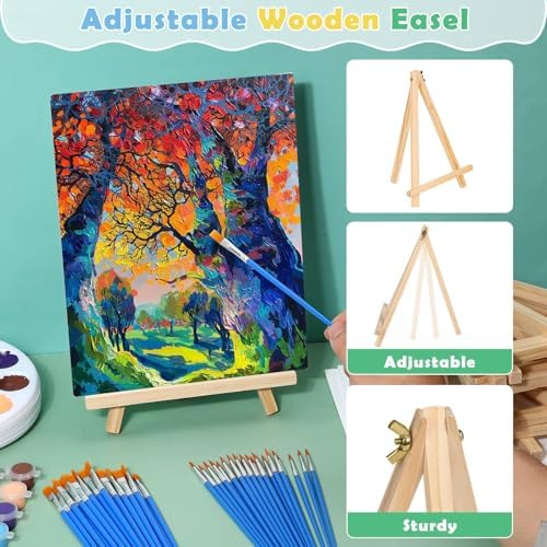 Evatage 10 Pack Sip and Paint Kit for Adults, 8x10 Inch Canvas Painting Kit - Image 3