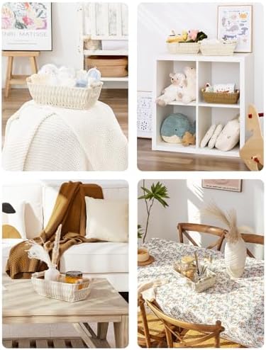 StorageWorks Small Storage Basket, Woven Basket for Shelves, White - Image 5