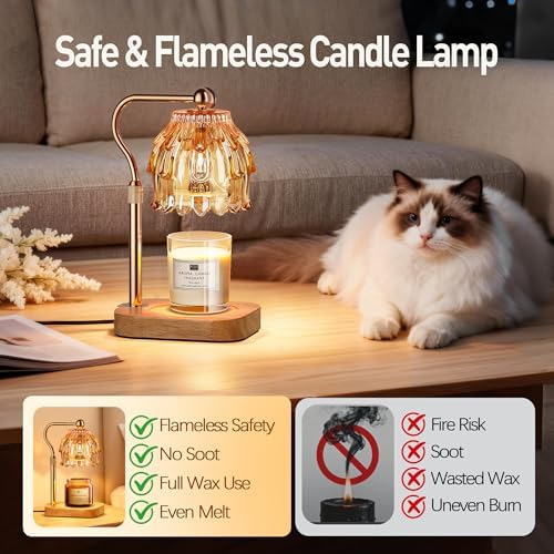 Candle Warmer Lamp with Timer - Flower Electric Wax Melter Warmer Adjustable Height for Jar Candles, Gift for Women, Mom, Christmas, Birthday,Home Decor - Image 2