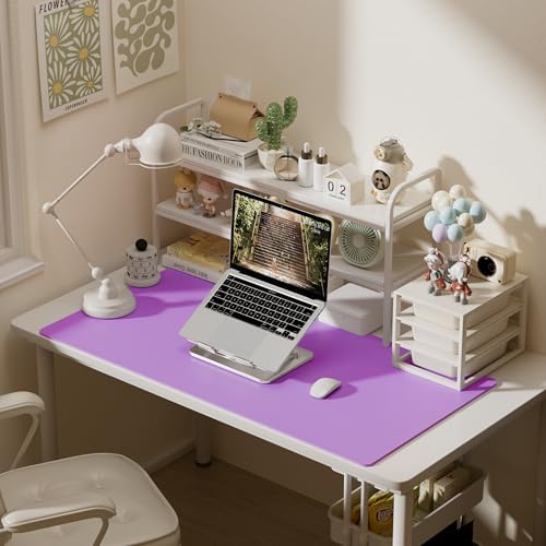 Aothia Faux Leather Desk Mat – Large Mouse Pad, Non-Slip PU Leather Blotter, Waterproof Writing Surface for Office and Home (Iris Violet, 47.2" x 23.6") - Image 3