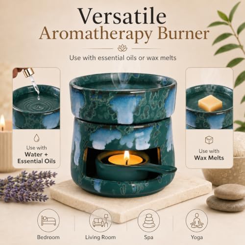 Bighan Tea Light Candle Holder Ceramic Oil Burner Tealight Wax Warmer - Image 6