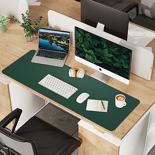 AFIING Cork Desk Mat 55" x 17", Dual-Sided Natural Cork & PU Leather Desk Pad, Non-Slip Waterproof Large Mouse Pad for Office, Home & Gaming (Dark Green) - Image 6