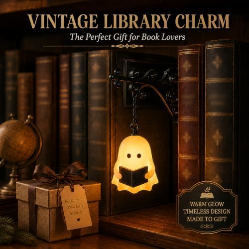 Library Lantern Mini Bookshelf Lamp, Ghost Nook Light Vintage Bookshelf Light for Book Nook Home Library Study Reading Corner (Yellow) - Image 5