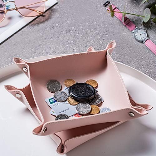 Leather Jewelry Valet Tray for Women and Man (Pink-B) - Image 6