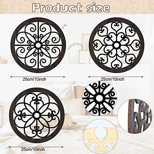 Blulu 3 Pcs Thicken Rustic Wall Decor, Wood Hanging Decor, Classic Style - Image 3