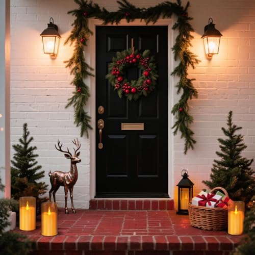 wemarry Flameless Candles Acrylic Glass Pillars 3" D x 6" H Battery Operated Flickering Candles Include 8-Key Remote with Timer Function 400+ Hours (Amber, Warm Light 2 Pack) - Image 6