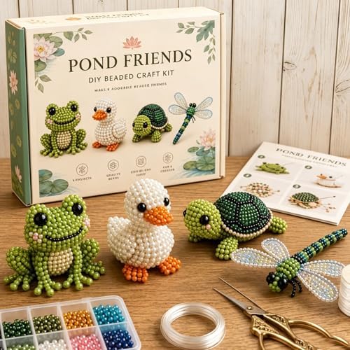 LSMARZJZ 3D Beaded Animal Kit for Adults & Beginners, Complete Bead Embroidery Kit for DIY Crafting and Stress Relief, for Desktop Home Decor and Thoughtful Gifts, with Instructions (Set A) by LSMARZJZ