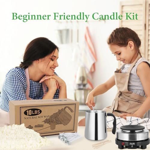 SAEUYVB 10lbs Soy Wax for Candle Making, Candle Making Kit with Wax Melter - Image 6