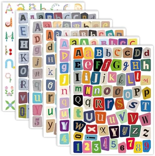 796PCS Vintage Letter Stickers Scrapbook Stickers,Magazine Alphabet Sticker by Unknown