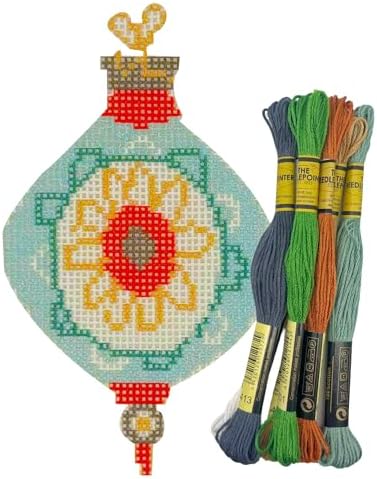 Howie's Needlepoint Needlepoint Kits, 18CT Printed Embroidery Pattern Starter Kits, Stamped Patterns Canvas Kits(Vintage Ball,4x2.5inch) by HowiesNeedlepoint