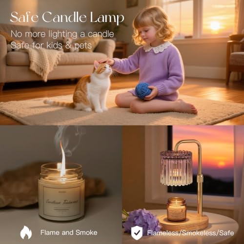 Candeldo Candle Warmer Lamp with Timer: Purple Wax Melt Warmer - Image 5