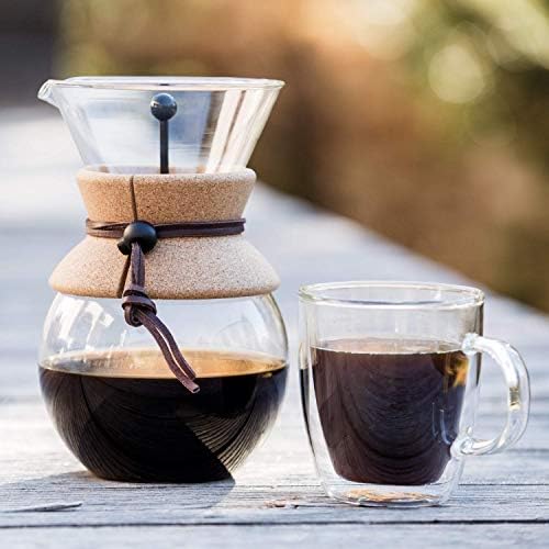 Bodum 17oz Pour Over Coffee Maker, High-Heat Borosilicate Glass with Reusable Stainless Steel Filter and Cork Grip - Made in Portugal - Image 6