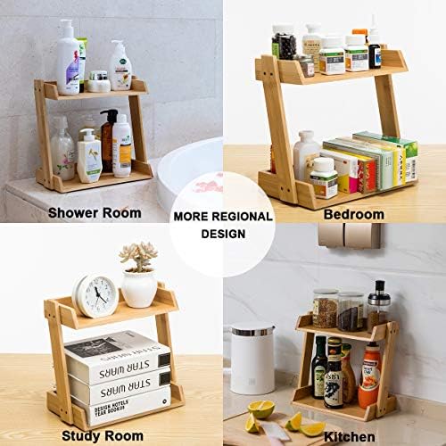GOBAM Bamboo Makeup & Countertop Organizer, Large - 2 Layer Cosmetics, Lipsticks, Jewelry, Brushes, Hair Accessories & Perfume Organizer for Dresser, Easy Assembly - Natural - Image 6