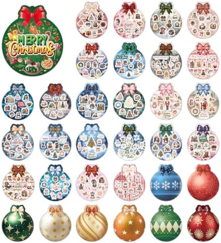 Christmas Sticker Book 32 Sheets Stickers Scrapbooking Journaling Supplies - Image 2