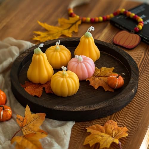 Hanobe Round Wooden Candlestick Holder Trays for Table Centerpiece Decor - Image 6