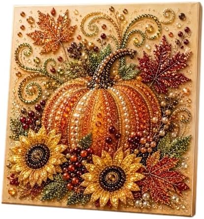 Autumn Pearl Painting Kit,Cute 5D Pumpkin Pearl Painting Crafts for Adults DIY,Fall Pearl Diamond Art Kit for Ideal Halloween Home Wall Decor, Perfect Spooky Crafts Gift for Adult by Unknown