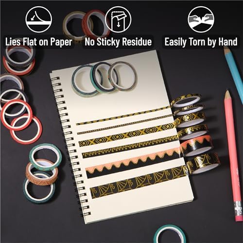 Mr. Pen- Washi Tape Set, 21 Rolls, Assorted Sizes, 5.5 Yards/Roll - Image 5