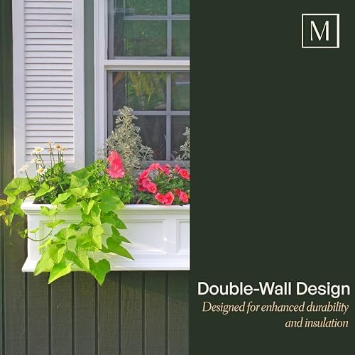 Mayne Fairfield 24in Self-Watering Rectangular Window Box Planter, Black - Image 5