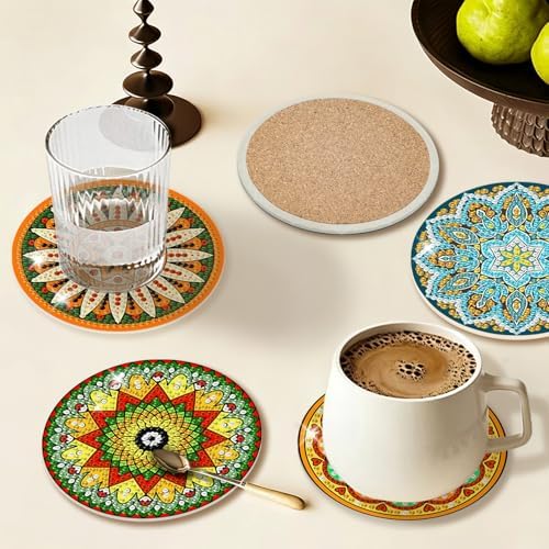 Diamond Art Coasters Kit for Adults, 8PCS Mandala Coasters with Holder - Image 2
