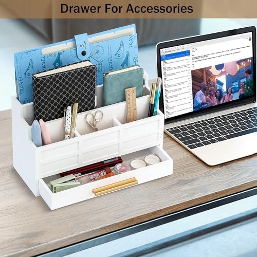 Desk Organizer with Drawer, Countertop Bill Mail Organizer and File Storage - Image 4
