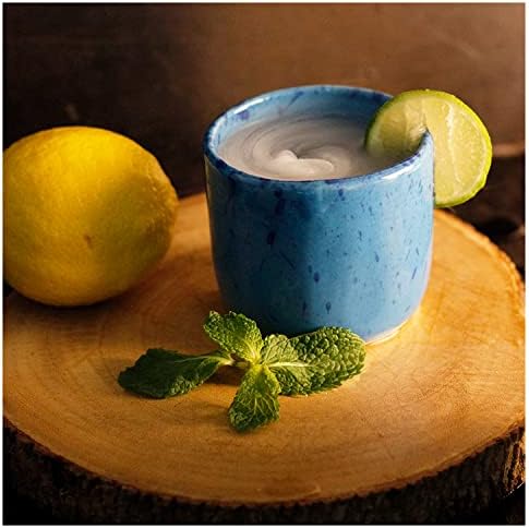 roro 8 oz Coral Blue Ceramic Coffee Cups, Set of 2 – Speckled Stoneware Tea & Cocoa Mugs, Lead-Free, Microwave & Dishwasher Safe - Image 5