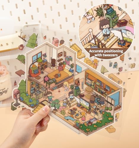 4 Sets DIY 3D House Stickers, Large Size Fun DIY Stickers Scene - Image 6