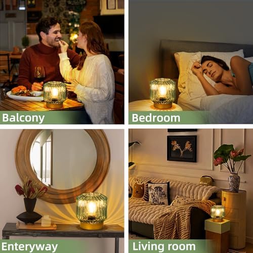 MJ PREMIER Battery Operated Lamp, Small Cordless Lamp with Timer Green - Image 6