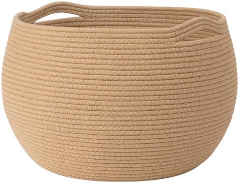 Goodpick Large Toy Storage Basket for Kids, Round, 15.7" x 10.5", Camel by Goodpick