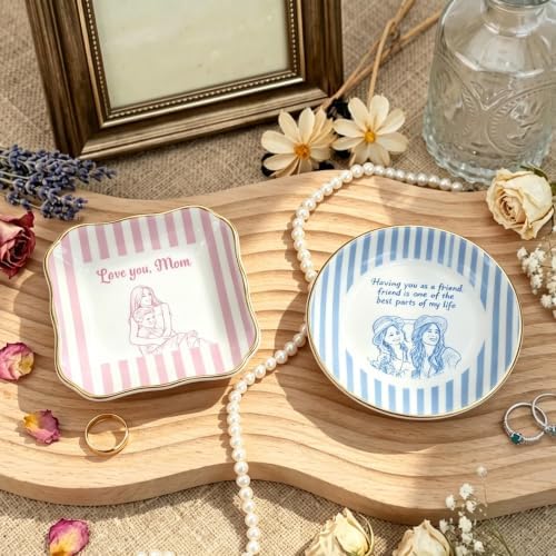 Personalized Photo Ring Dish with Name Custom Picture Jewelry Trinket Tray Ceramic Keepsake Gift for Best Friend Birthday Wedding Mother's Day - Image 5