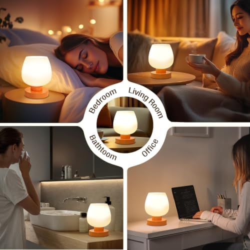 Seealle Small Touch Table Lamp for Nightstand, 3 Way Dimmable Bedside Lamp - Image 6