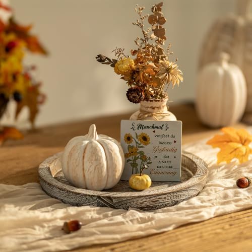 Hanobe Round Wood Candle Holder Tray, Rustic Coffee Table Centerpiece Decor - Image 4