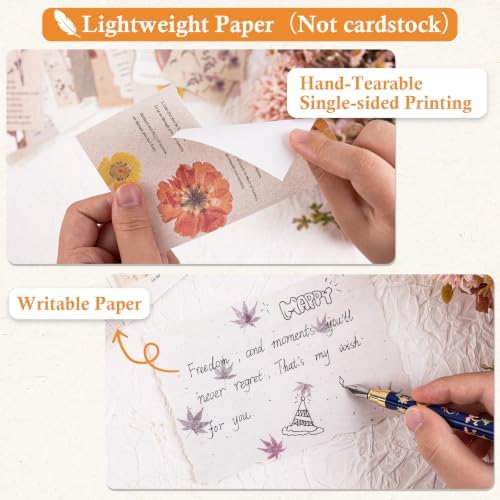 RISYPISY 100Pcs Floral Scrapbook Supplies Kit for Junk Journal - Image 3