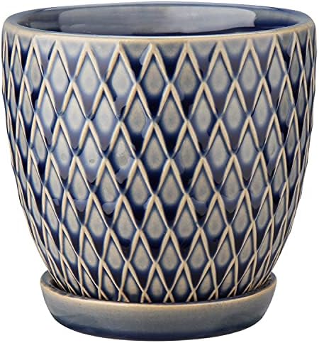 Oairse 4 inches Ceramic Planter Pots 3 Set of Small Round Flower Pots with Drainage Hole and Ceramic Tray for Succulents Cactus Indoor Outdoor Garden Home Windowsill - Image 5