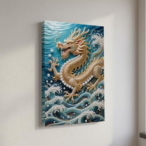 LQCrafK DIY Pearl Art Painting Handcraft Kit for Adults Beginners, Creative Design, Healing Stress-Relieving Home Wall Decoration, with Framed Painting and Tools-Dragon - Image 5