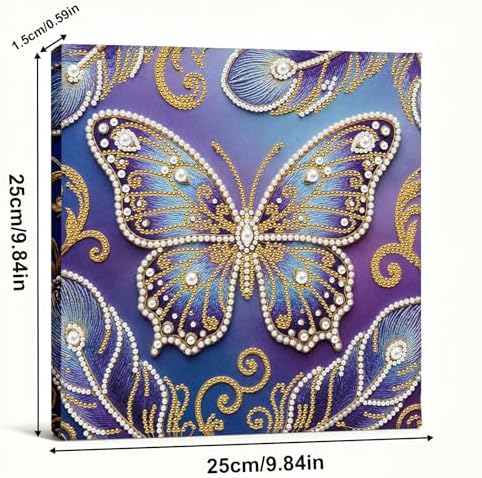 LQCrafK DIY Pearl Art Painting Handcraft Kit for Adults Beginners with Tools and Framed Painting, Creative Design,Self-Adhesive, Healing Stress-Relieving Home Wall Decoration-Butterfly - Image 6