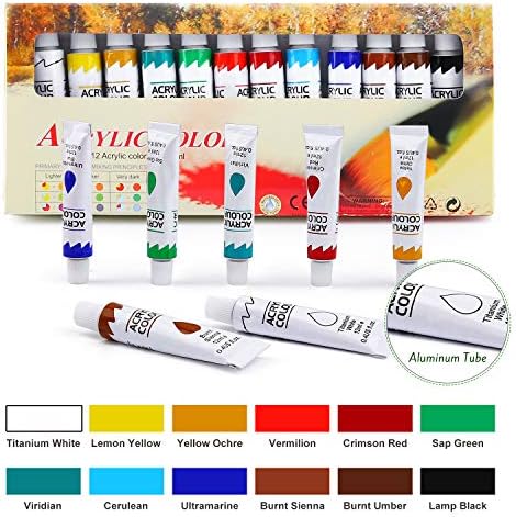 ESRICH Acrylic Paint Set,Painting Supplies with 2 PCS of 12 Paint - Image 2