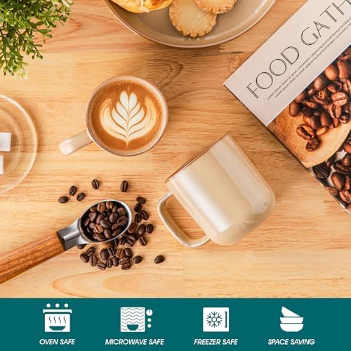 vancasso Coffee Mugs Set of 6, 12 Oz Ceramic Coffee Cups with Handle, Ceramic Unique Glaze Coffee Cup for Cappuccino, Latte, Tea, Cocoa, Dishwasher & Microwave Safe Gift Sets, Brown, Series PLAYA - Image 4