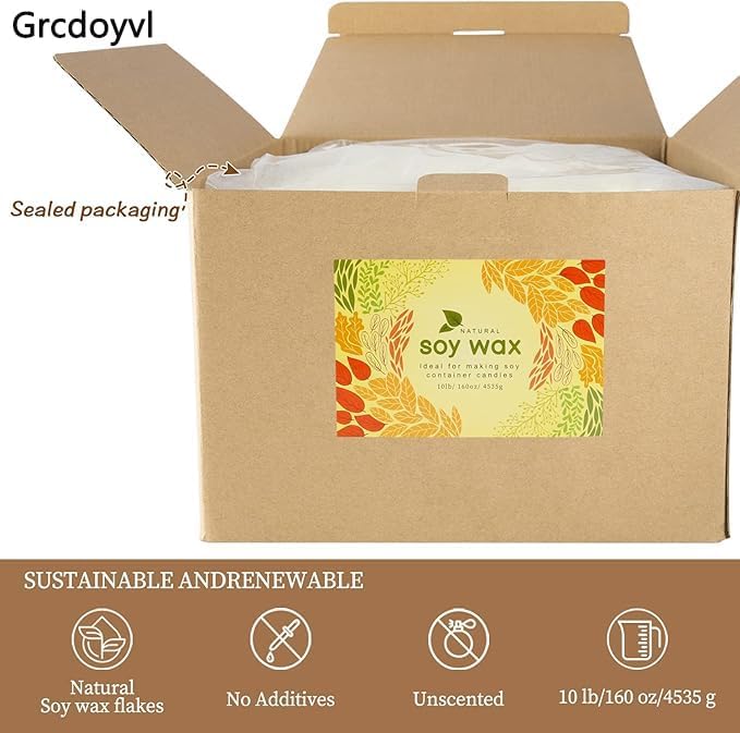 Pure Soy Wax Flakes,DIY Soft Candle,Natural Soy Wax for Candle Making 10 lb Bag - Image 2