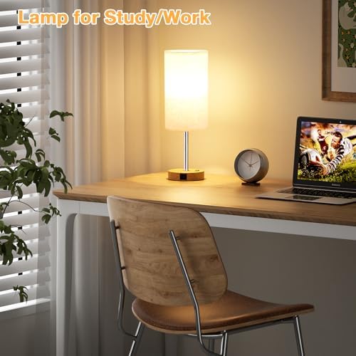 Dicoool 17.4" Bedside Lamp for Bedroom - Dimmable Touch, USB A+C, AC Outlet - Image 6