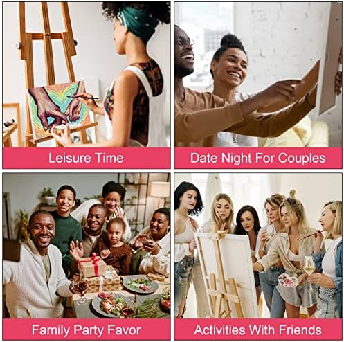 Nuberlic 8x10 Canvas Painting Kit Pre Drawn Canvas for Painting Sip and Paint for Adults Birthday Valentine's Day Gift Love Theme DIY Adult Party Favor - Image 7