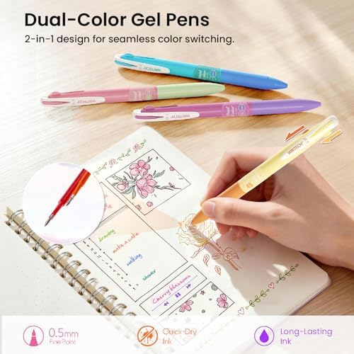 WRITECH Gel Pens Journaling Highlighters: Pastel 2-in-1 Journal Set 10ct - Image 4