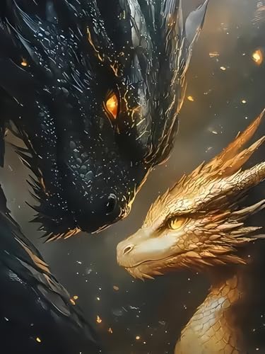 5D Diamond Painting Kits for Adults, Dragons Diamond Art Kits 12x16 in by BYGFHLYW