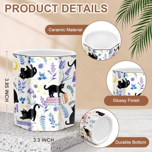 Pen Holder for Desk Ceramic, Desk Organizer for Office, Cute Cat - Image 3